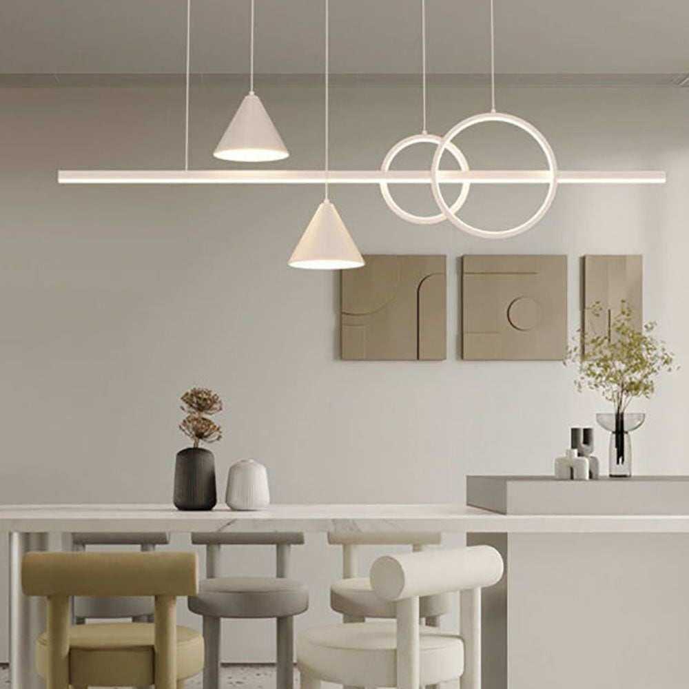 Arisha Contemporánea Geométrico Metal LED Lámpara colgante Blanco/Negro Salón