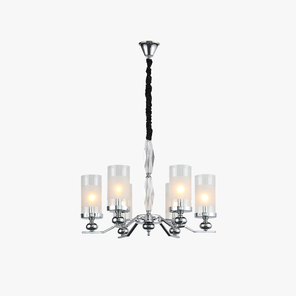 Silva Vintage Redondo Metal/vidrio Lámpara de Araña,Plata