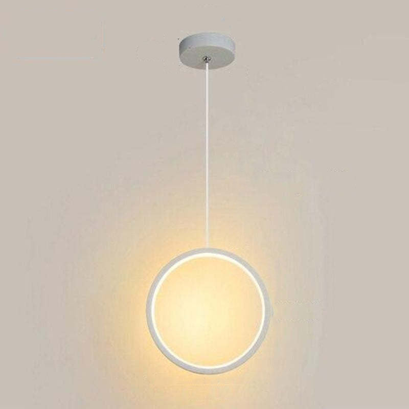 Arisha Minimalista Anillo Metal/Acrílico LED Lámpara Colgante Negra