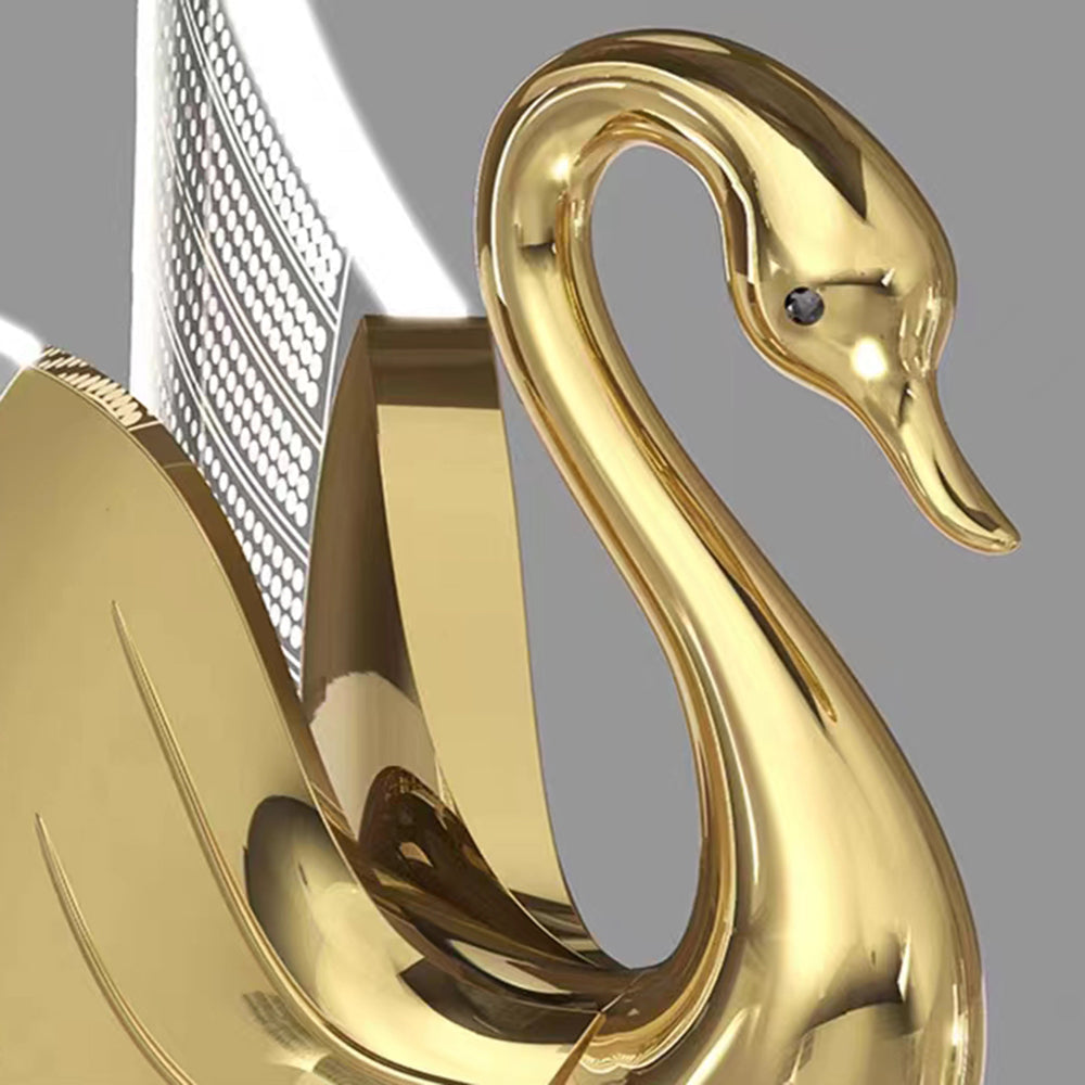 Arisha Decorativo Cisne Metal/Acrílico Aplique de Pared Oro Rosa/Dorado
