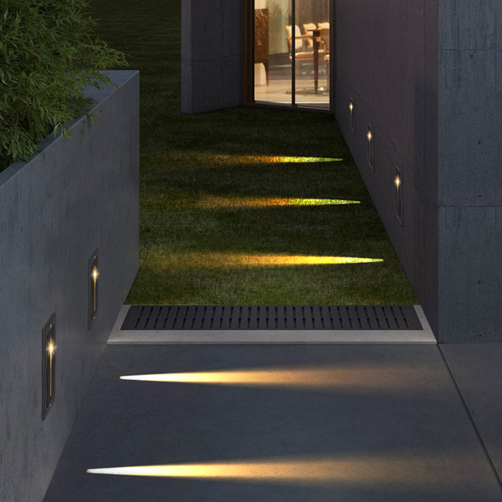 Ray Minimalista Rectangular Metal Aplique Exterior Patio
