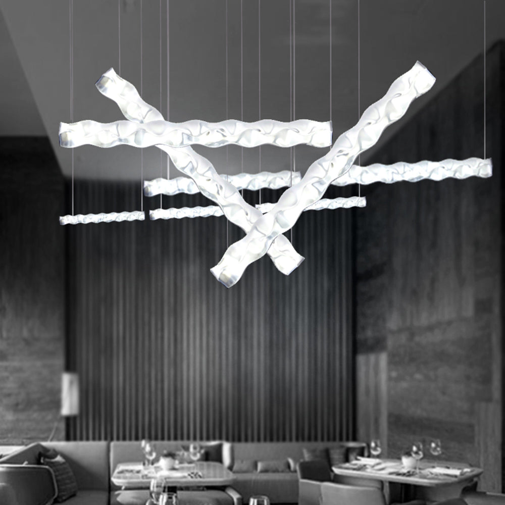 Arisha Moderna Metal/Acrílico Diseño Lámpara Colgante Blanca