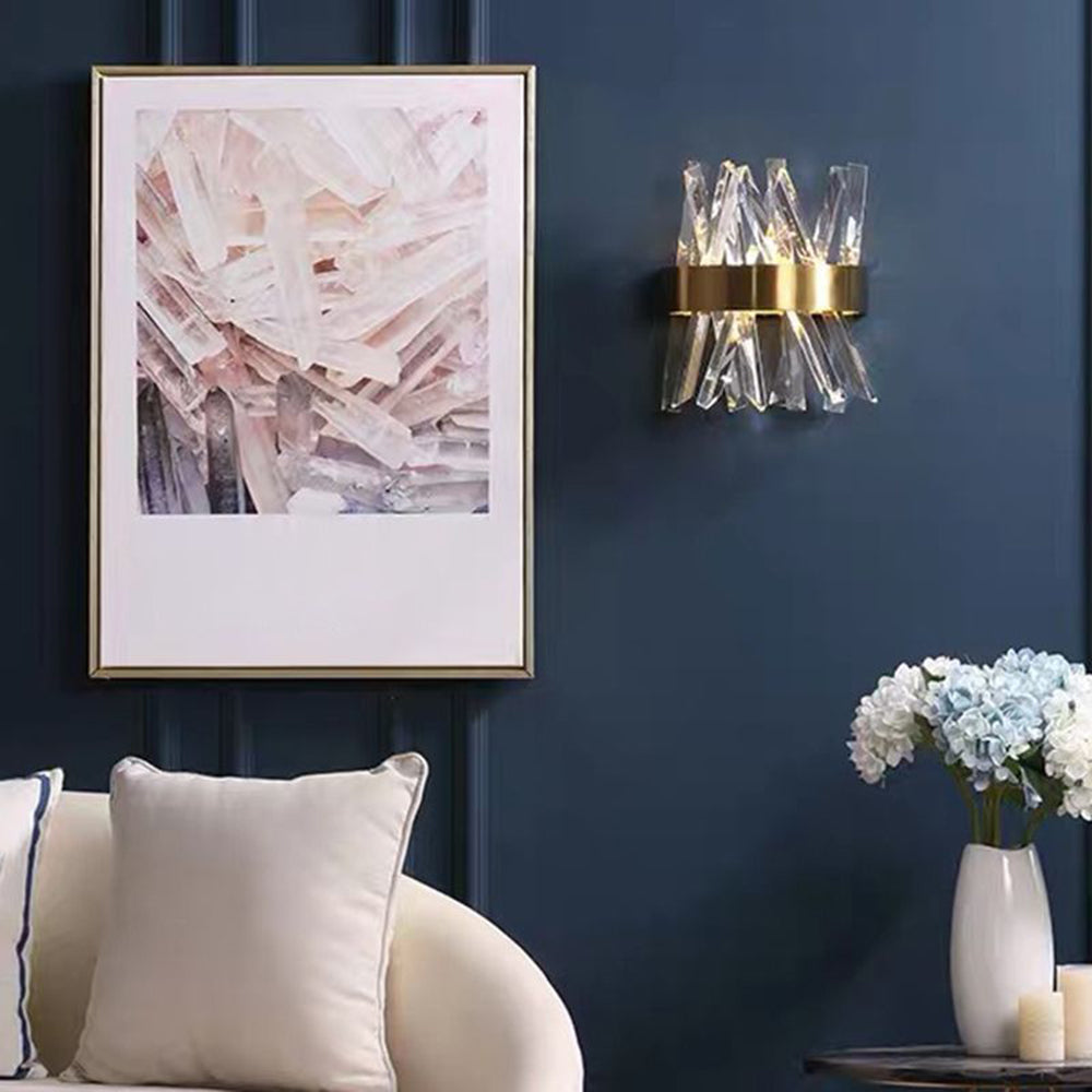 Kristy Lujo Decorativo Metal/Cristal LED Aplique de Pared Dorado