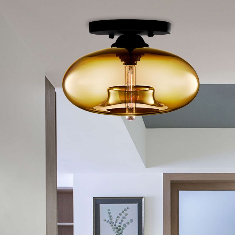 Arisha Lámpara de Techo Industrial Art Decó Globo Flush Mount Salón