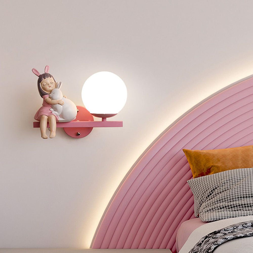 Arisha Aplique Moderno Metal/Vidrio Blanco Rosa