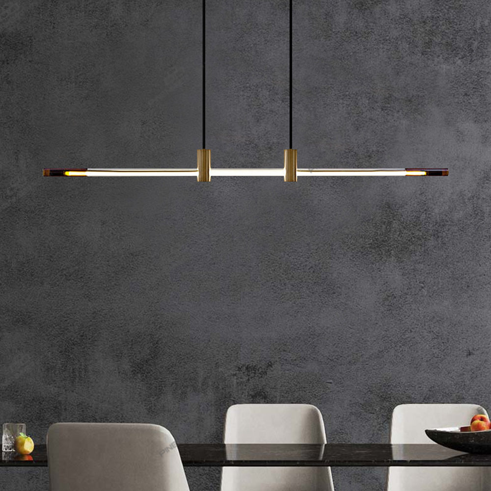 Arisha Moderna Minimalista Metal/Acrílico Lineal Lámpara Colgante Dorada