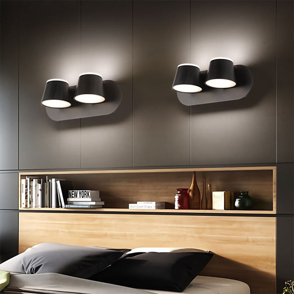 Arisha Moderno Cilíndrico Metal Aplique de Pared Para Espejo Negro