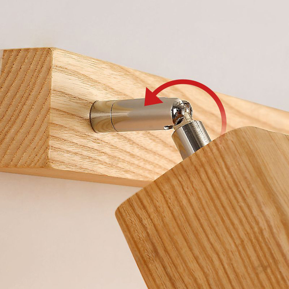Arisha Natural Cuadrado Metal/Madera LED Aplique de Pared Madera