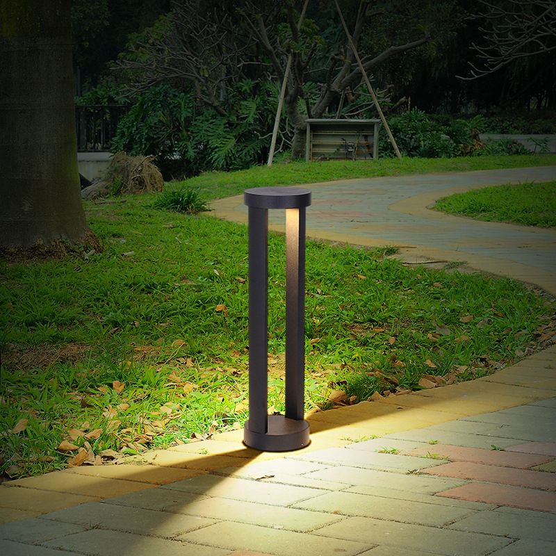 Ray Minimalista Cilíndrica Metal Solar Lámpara De Pie Exterior
