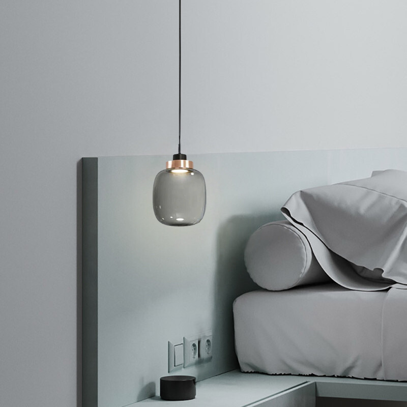 Valentina Moderno LED Lámpara Colgante Humo Vidrio Dormitorio