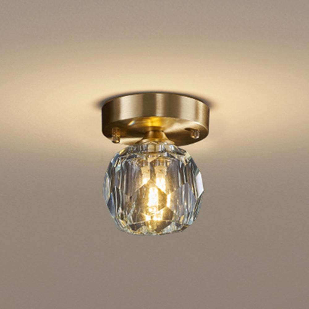 Arisha Moderna Esfera Metal/Cristal LED Lámpara de Techo Dorada