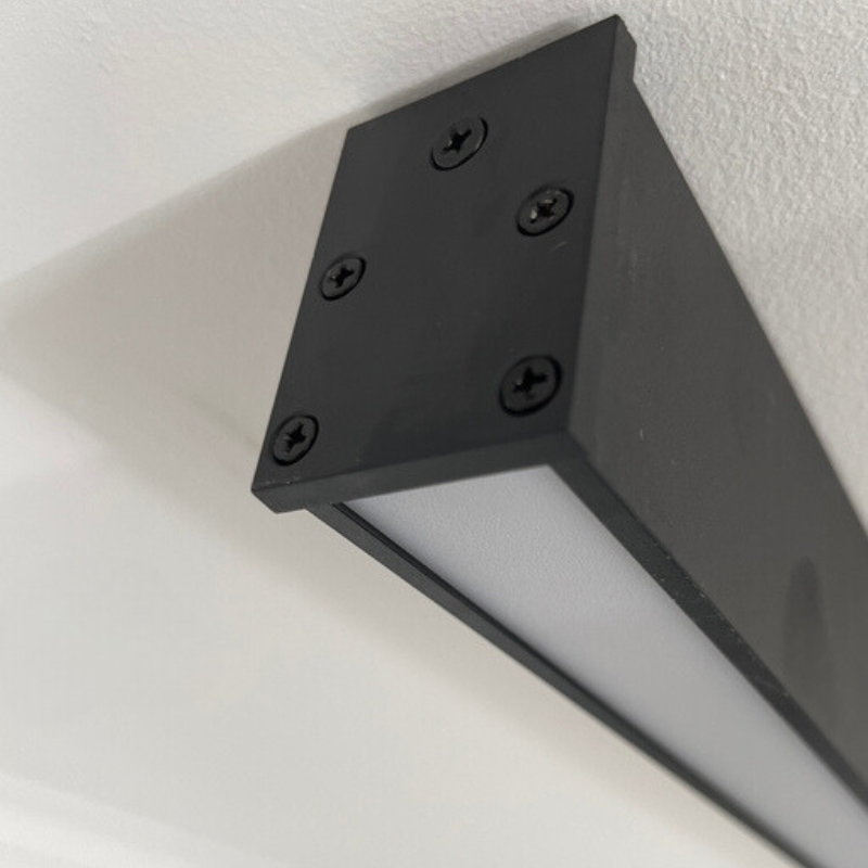 Arisha Moderna Minimalista Lineal Metal LED Lámpara de Techo Negra