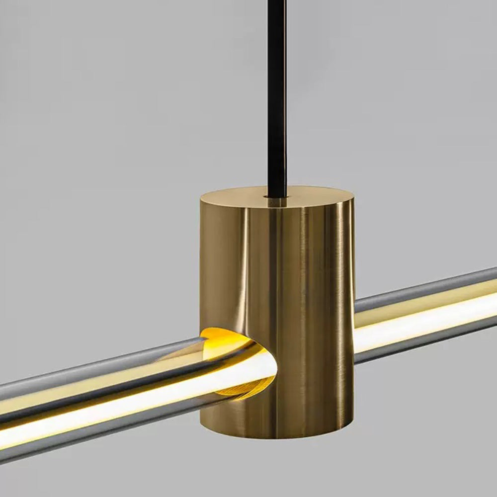 Arisha Moderna Minimalista Metal/Acrílico Lineal Lámpara Colgante Dorada