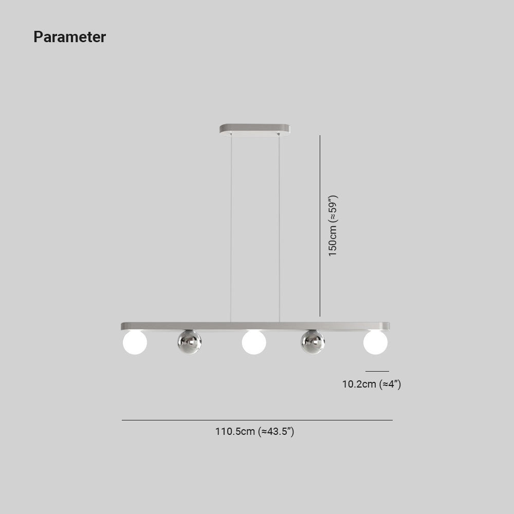 Valentina Moderna Minimalista Lineal Metal/Acrílico Lámpara Colgante Plata/Blanca