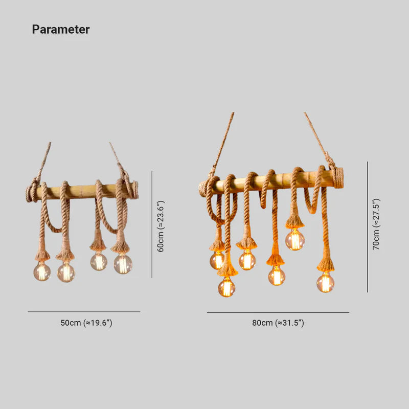 Silva Vintage Multiple Metal/Cuerda Lámpara Colgante Marrón