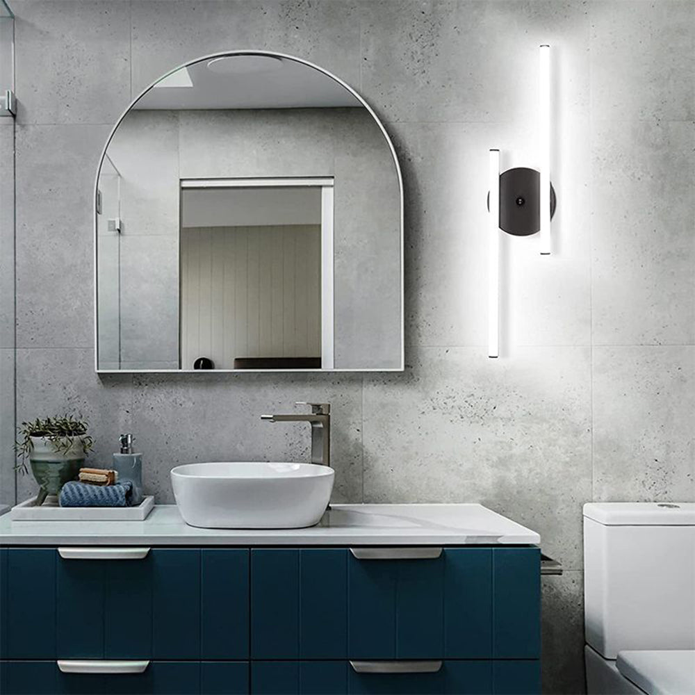 Arisha Moderno Minimalista Lineal Gel de Sílice/Metal Aplique de Pared Negro/Plata