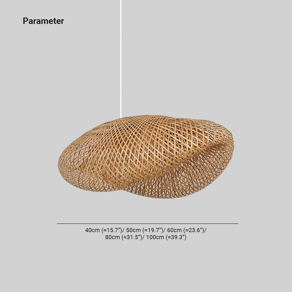 Muto Rustica Ratán Bambú Lámpara Colgante Marrón