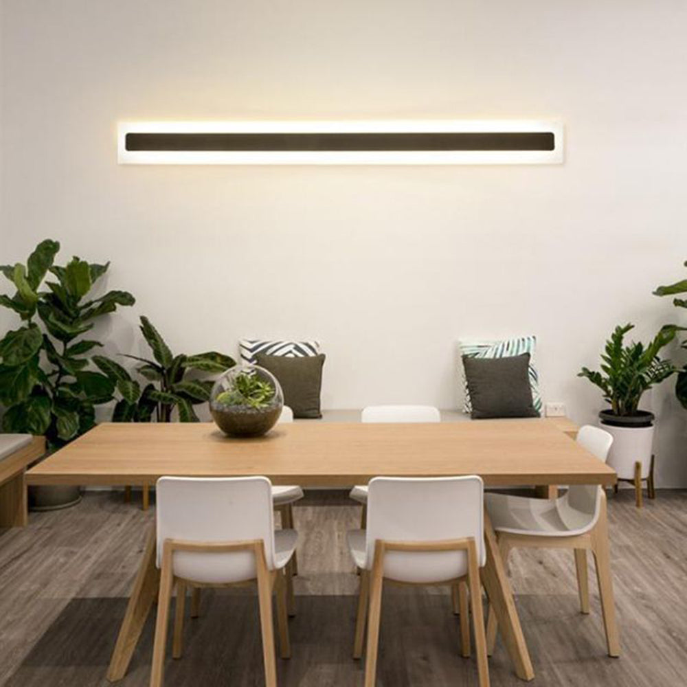 Arisha Minimalista Lineal Metal/Acrílico Aplique de Pared Negro