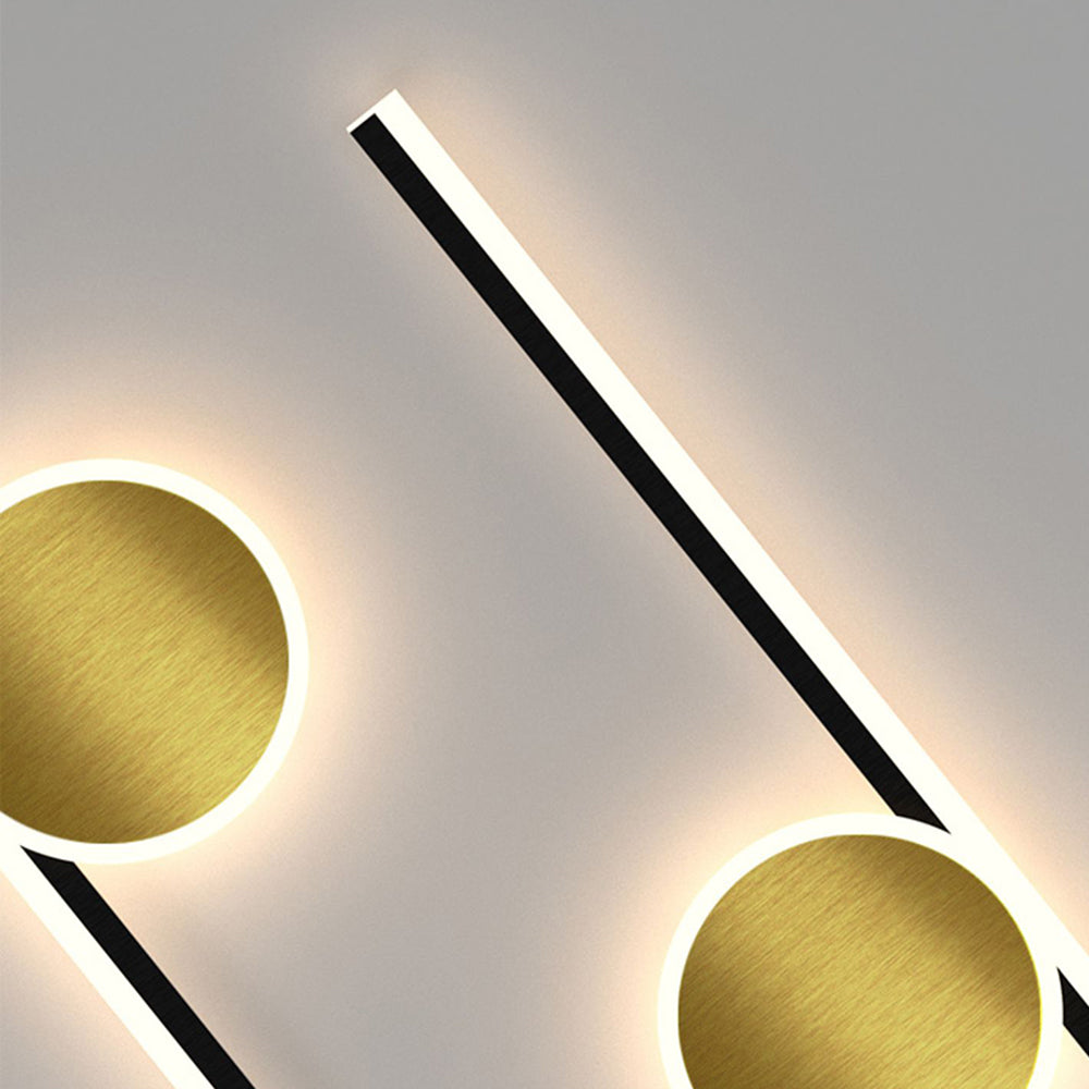 Arisha Moderno Lineal Redondo Acrílico LED Aplique de Pared Negro/Dorado