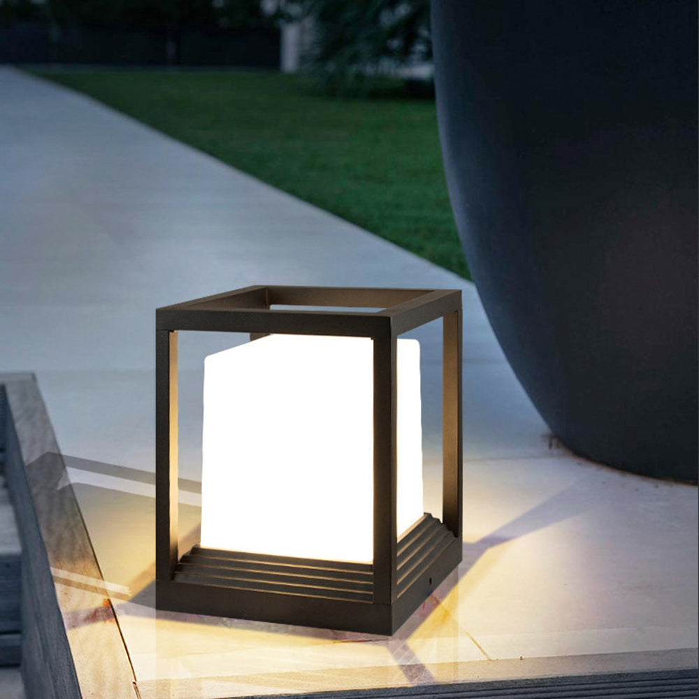 Ray Moderna Rectangular Metal Lámpara Exterior Jardín