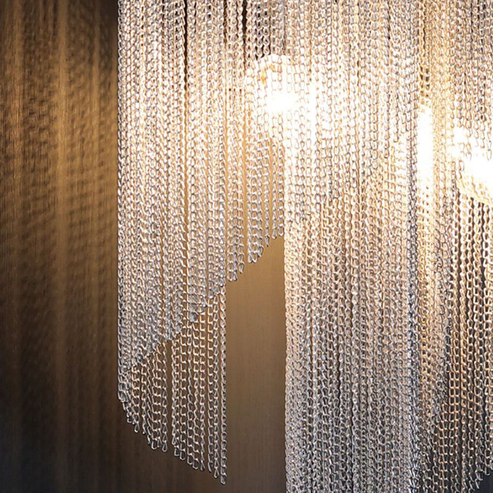 Arisha Metal LED Aplique de Pared Cadena de Borlas Plata