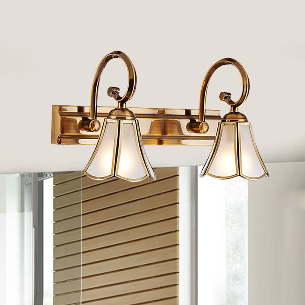 Ray Decorativo Vintage Flor Metal/Vidrio Aplique de Pared Dorado