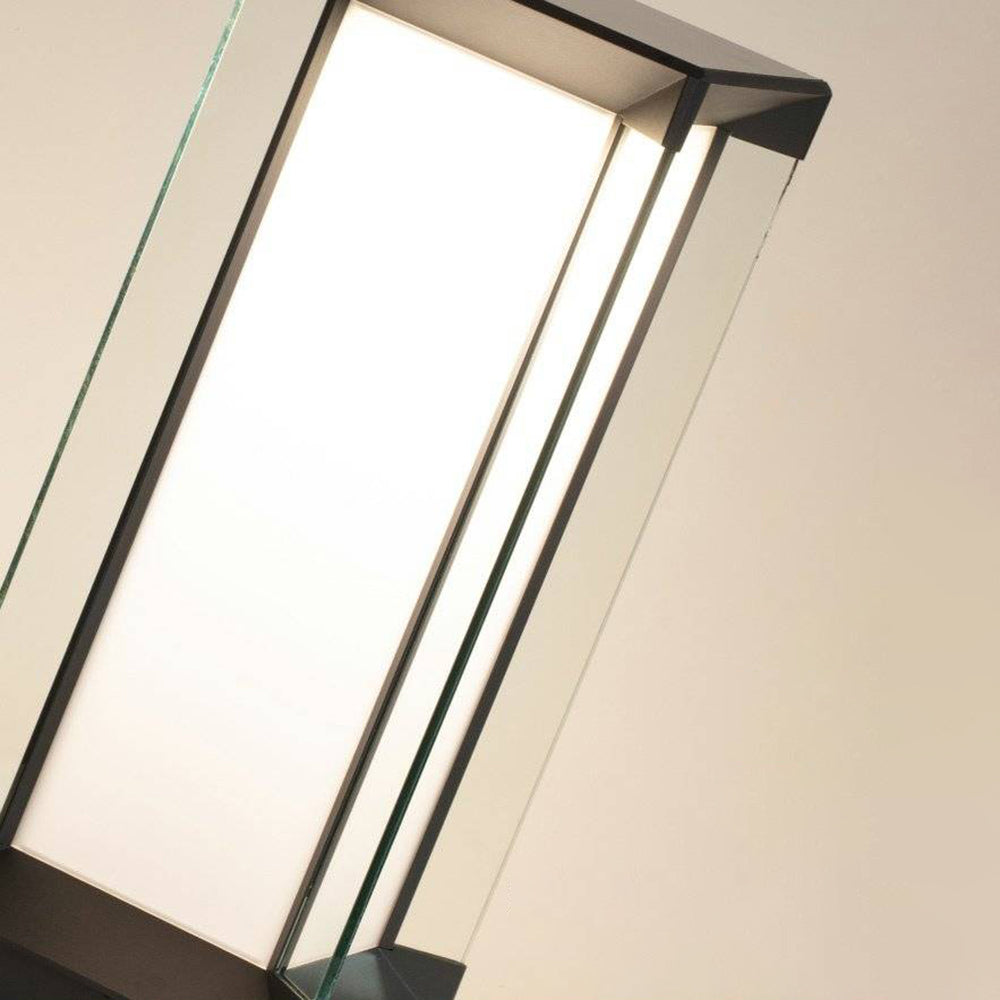 Ray Moderna Rectangular Solar Metal Vidrio Lámpara Exterior