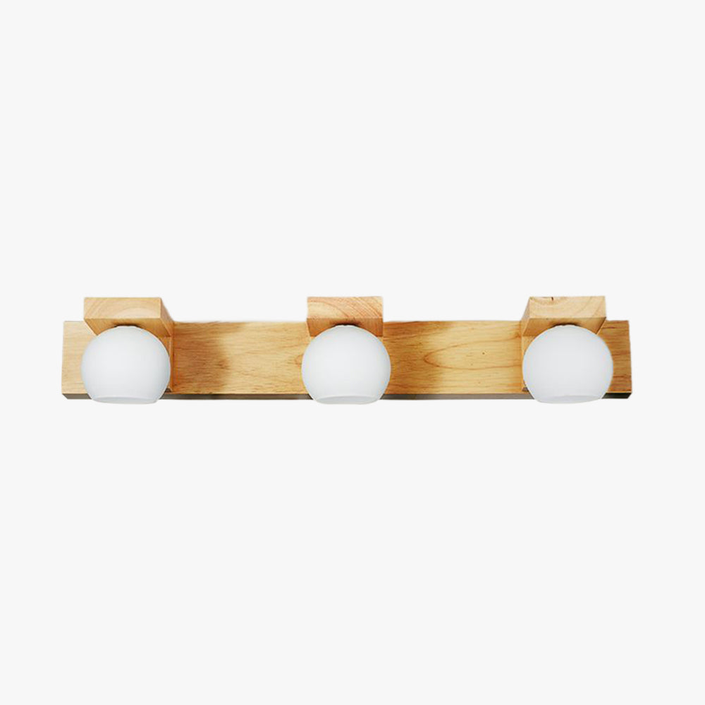 Muto LED Aplique de Pared Redondo Madera
