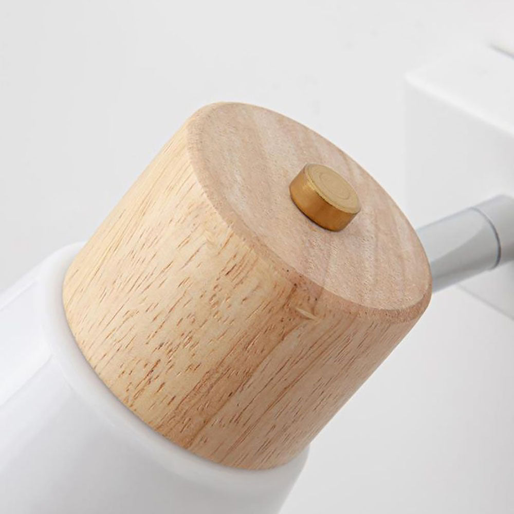 Muto Nórdico Natural Domo Madera/Vidrio Aplique de Pared Blanco