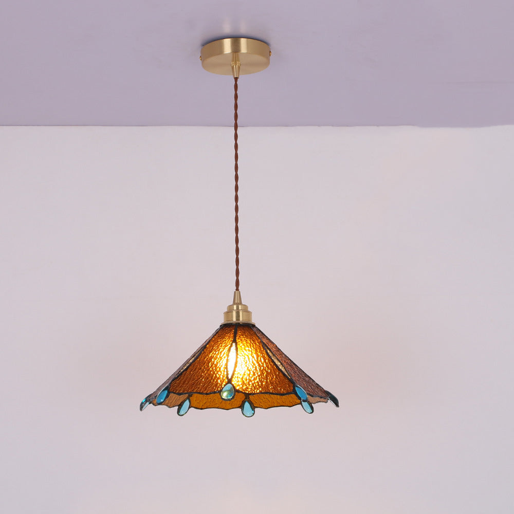 Tiffany Vintage Lámpara Colgante Metal/Vidrio Dormitorio/Salón/Corredor