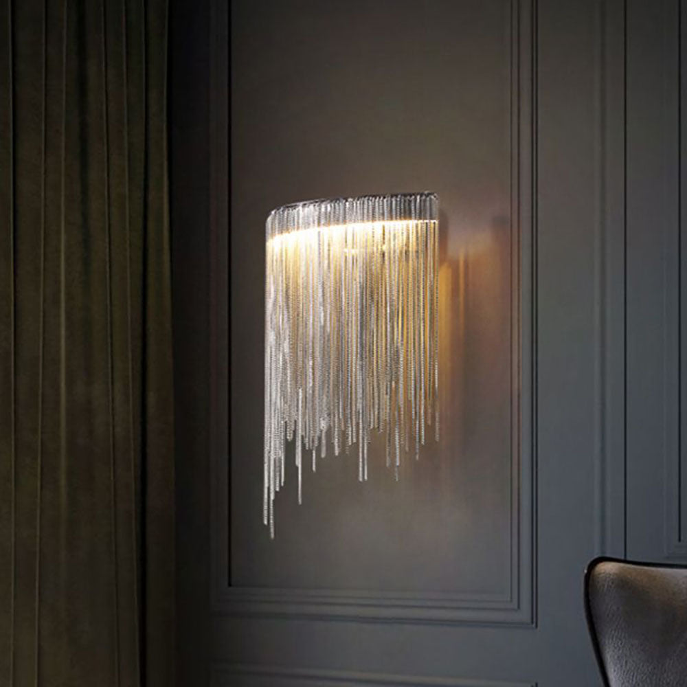 Arisha Diseño Cascadas Metal LED Aplique de Pared Plata