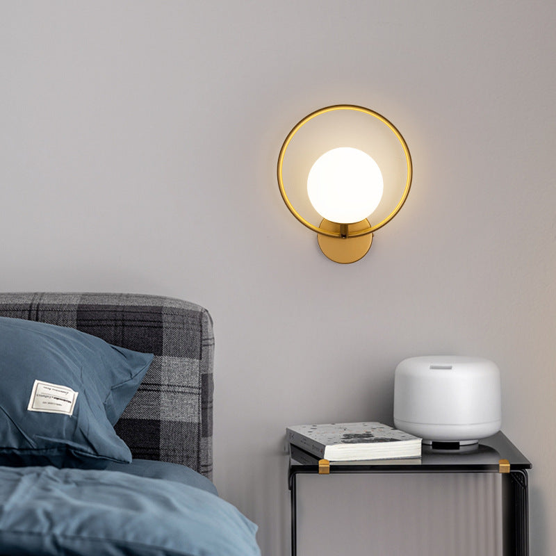 Valentina Moderno LED Apliques Negro/Oro Vidrio Dormitorio/Pasillo