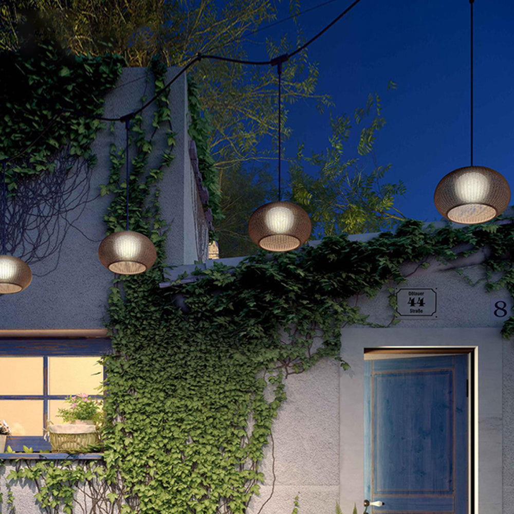 Ray Moderno Lámpara Colgante Exterior Metal Patio
