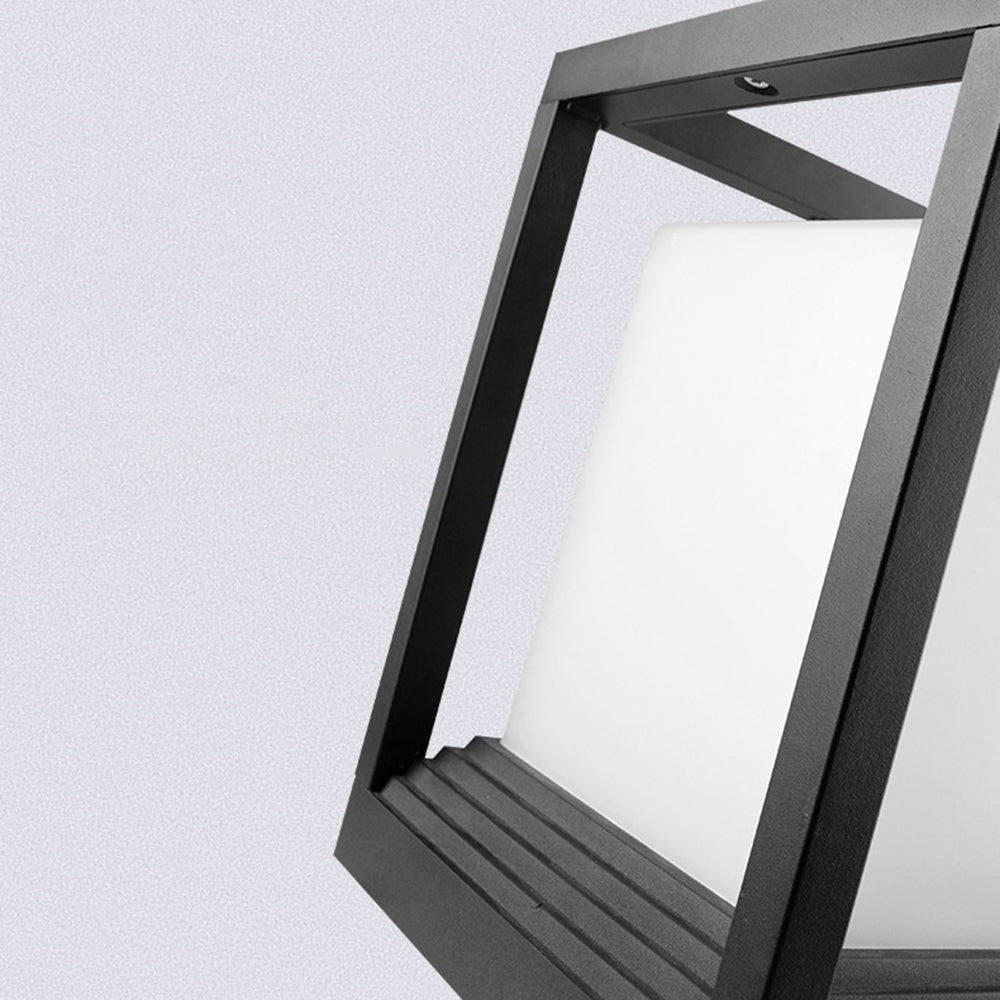 Ray Moderna Rectangular Metal Lámpara Exterior Jardín