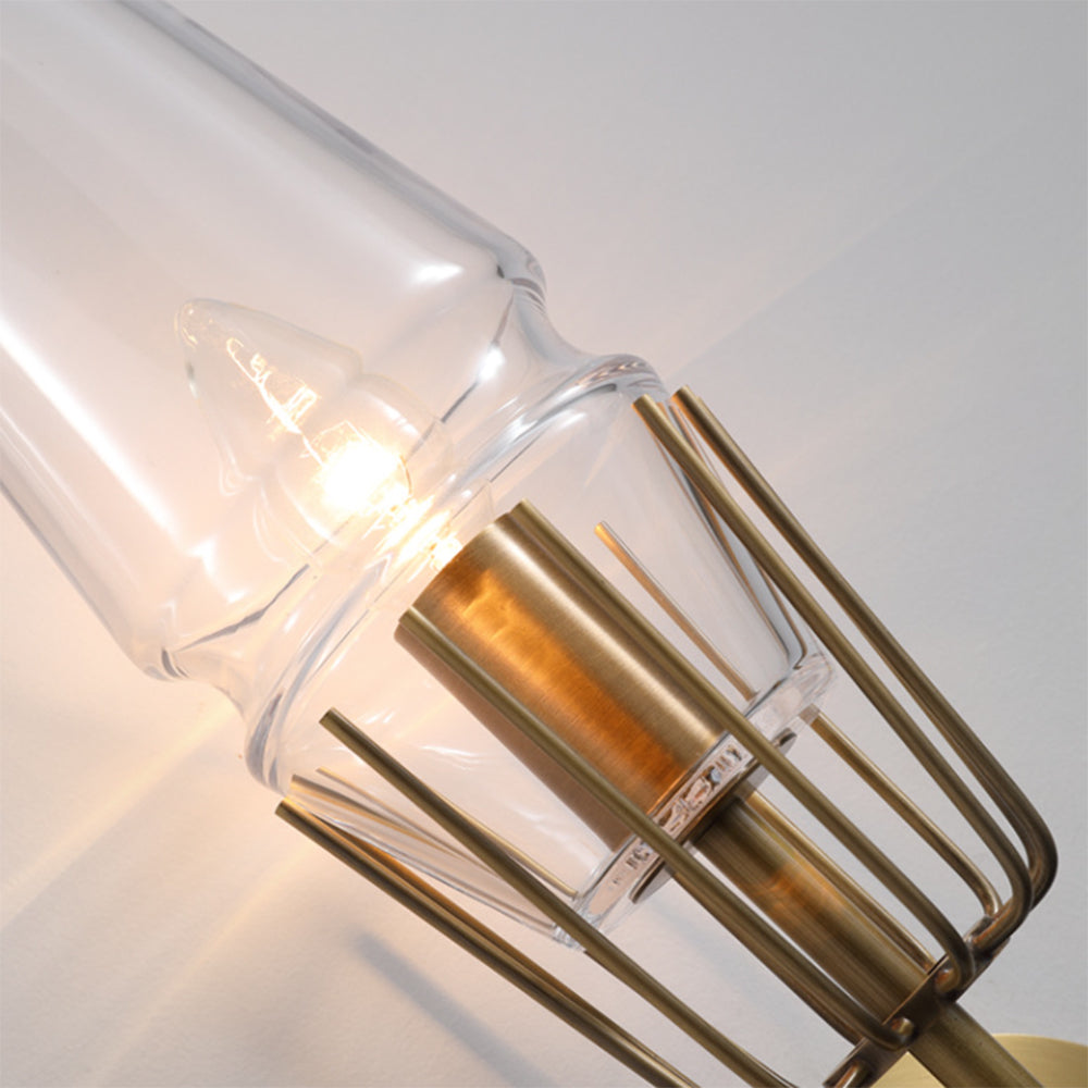 Arisha Vintage Linterna Metal/Vidrio Aplique de Pared Dorado