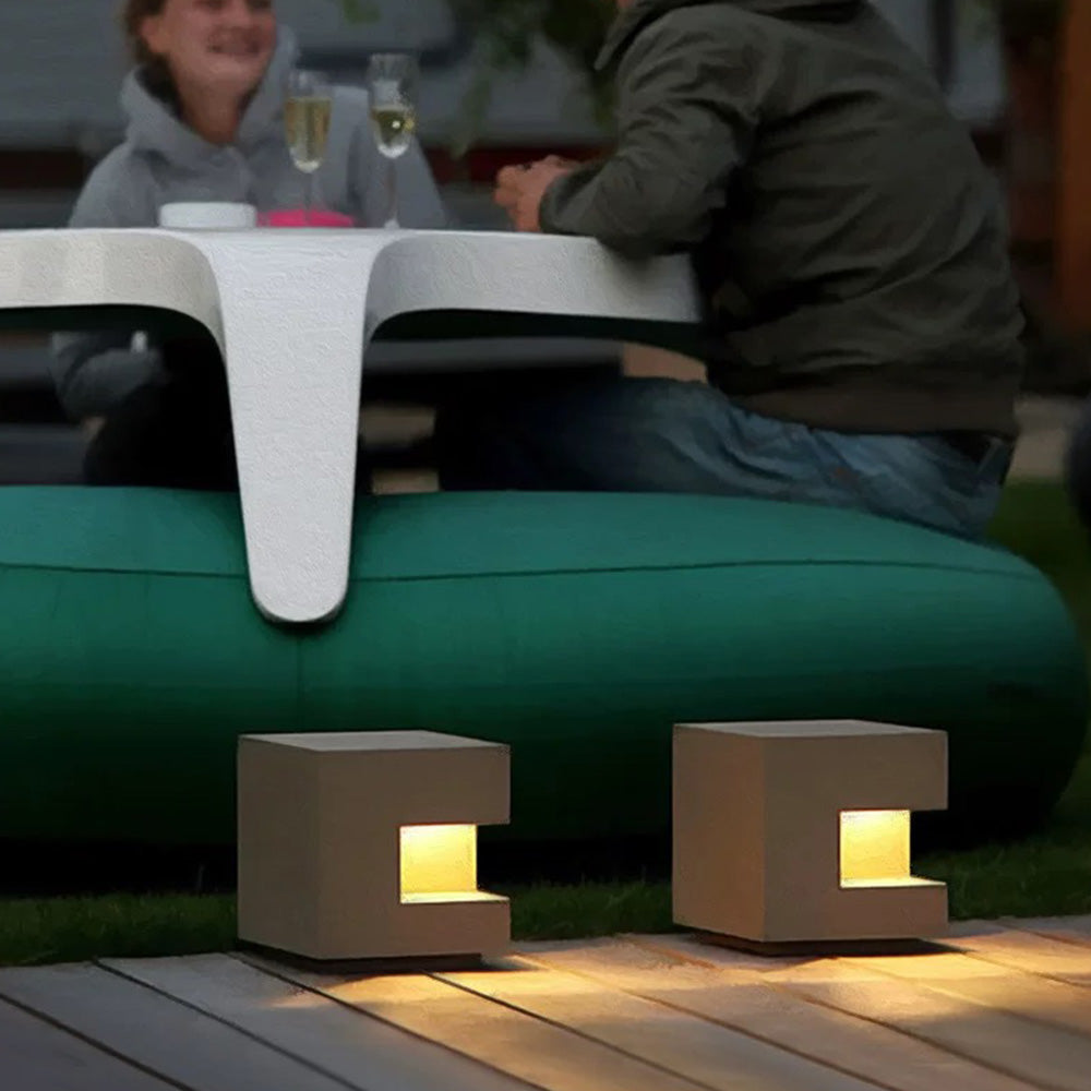 Ray Simple Cube Metal Lámpara Exterior Patio