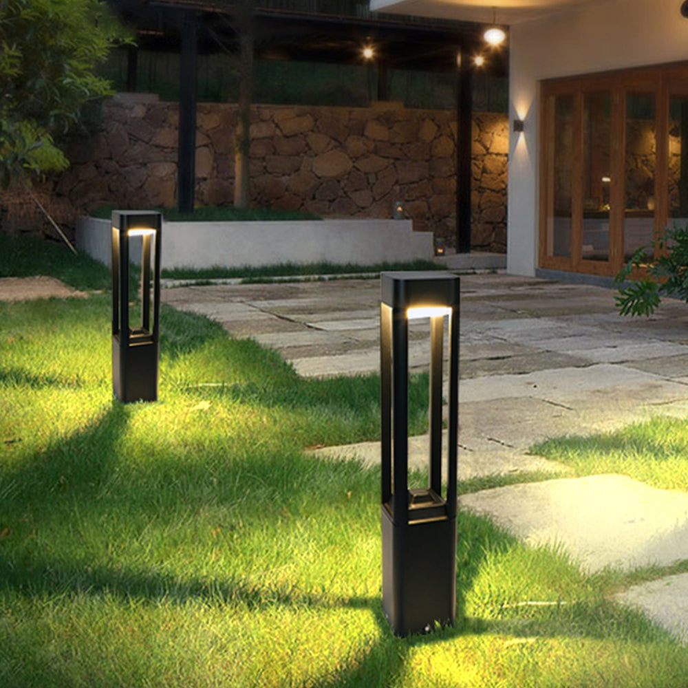 Ray Moderno Lámpara De Pie Exterior Rectangular Metal