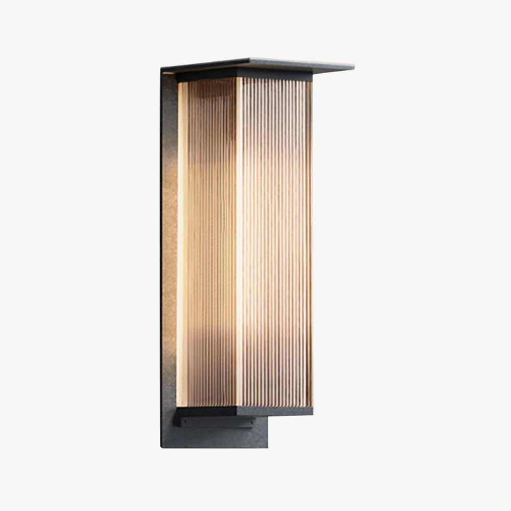 Ray Retro Cuboide Metal/Acrílico LED Aplique de Pared Exterior Negro
