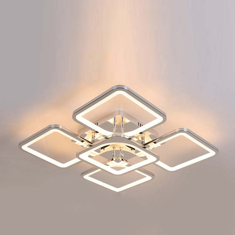 Arisha Moderna Cuadrada Metal LED Lámpara de Techo Blanca