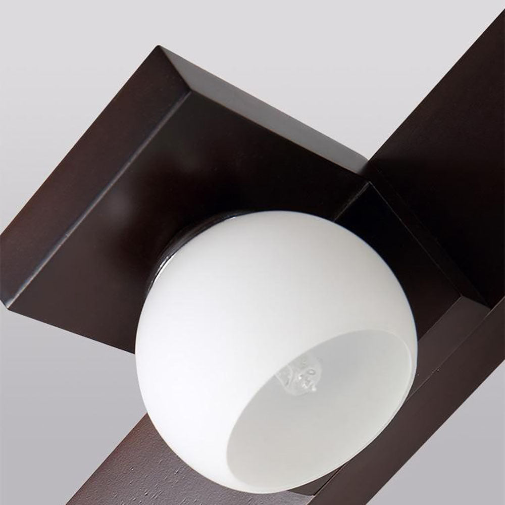 Arisha Moderno Natural Madera/Vidrio Aplique de Pared Madera Oscura