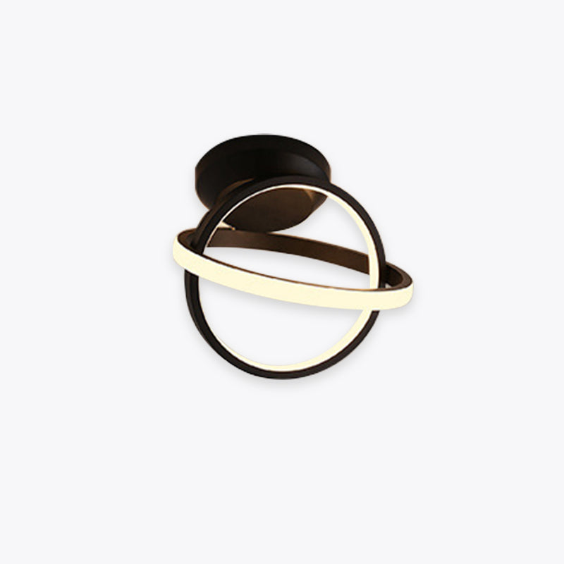 Aria Diseño Lineal Globe Lámpara de Techo Negra/Blanca