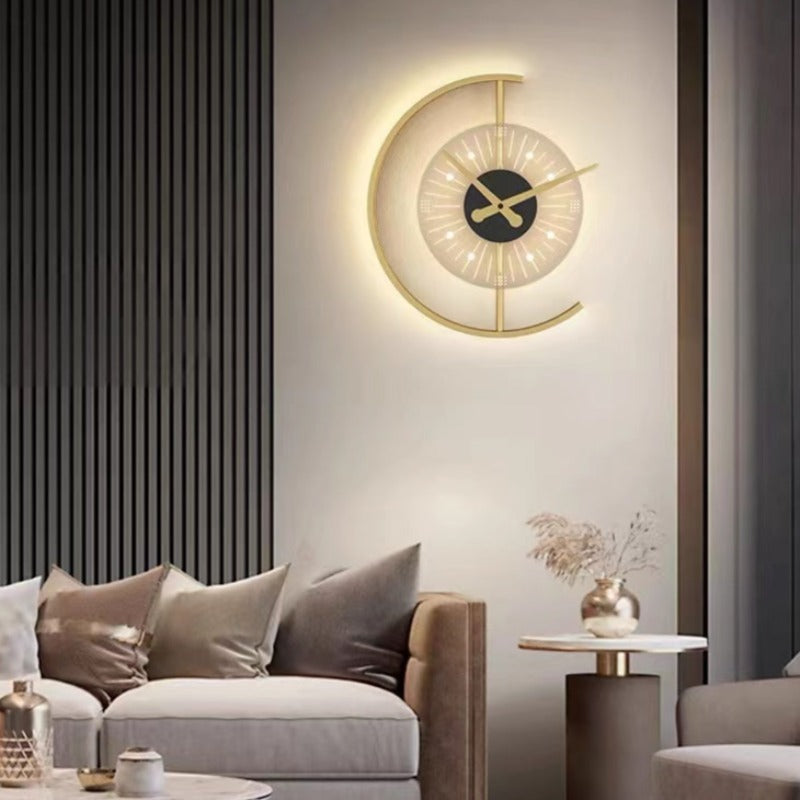 Arisha Decorativo Reloj Metal/Acrílico Aplique de Pared Dorado