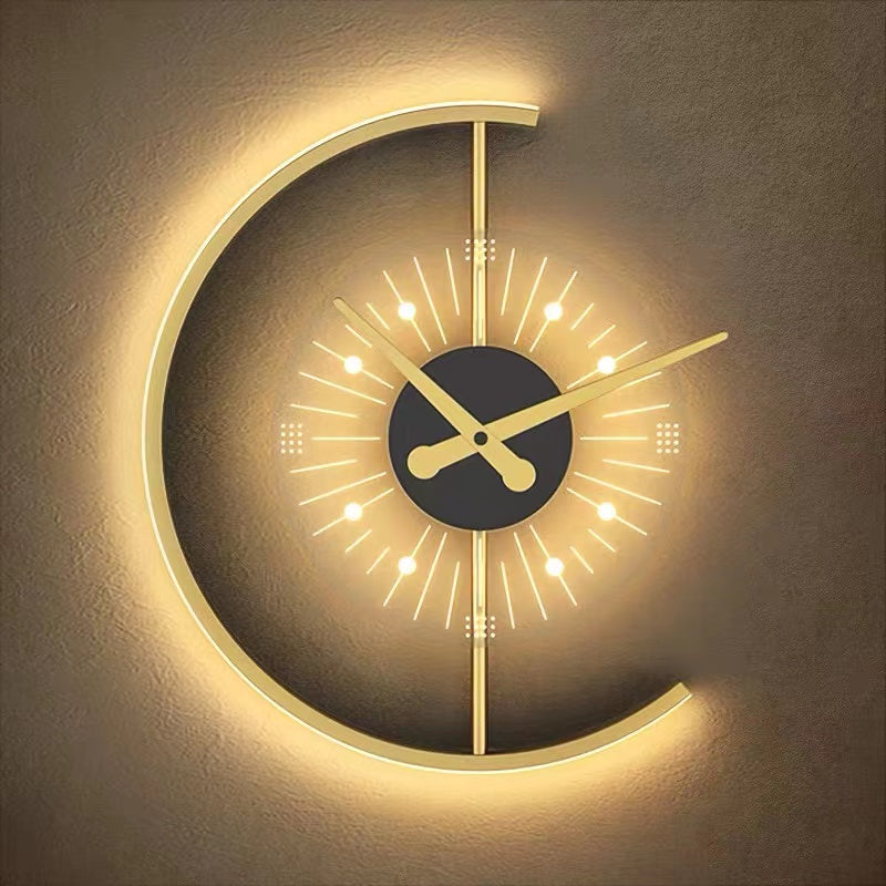 Arisha Decorativo Reloj Metal/Acrílico Aplique de Pared Dorado