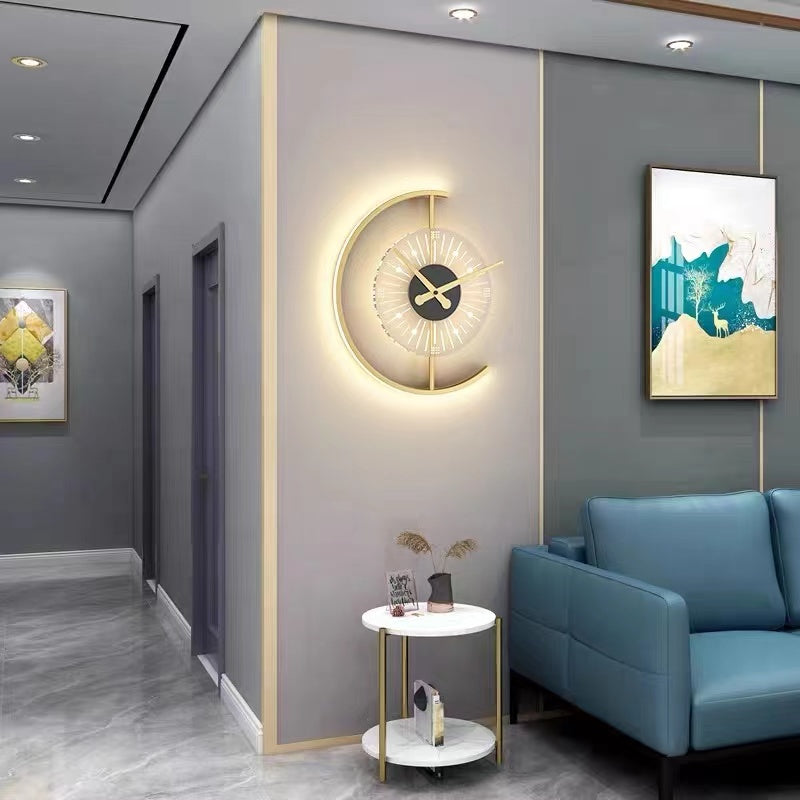Arisha Decorativo Reloj Metal/Acrílico Aplique de Pared Dorado