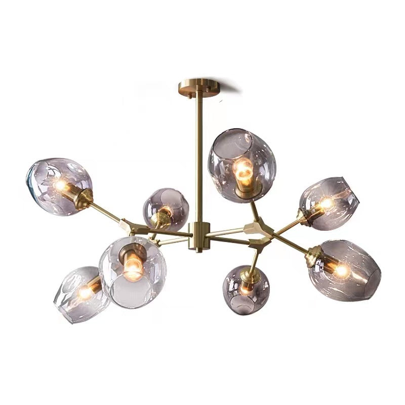Valentina Morderna Vidrio/Metal LED Lámpara Colgante Dorada