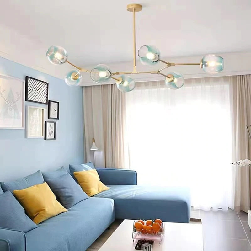 Valentina Diseño Molecular Bola Metal/Vidrio Lámpara Colgante Negra/Doroda