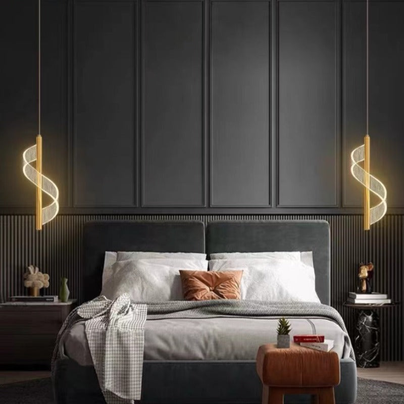 Arisha Nordica Lineal Metal/Acrílico Lámpara Colgante Oro