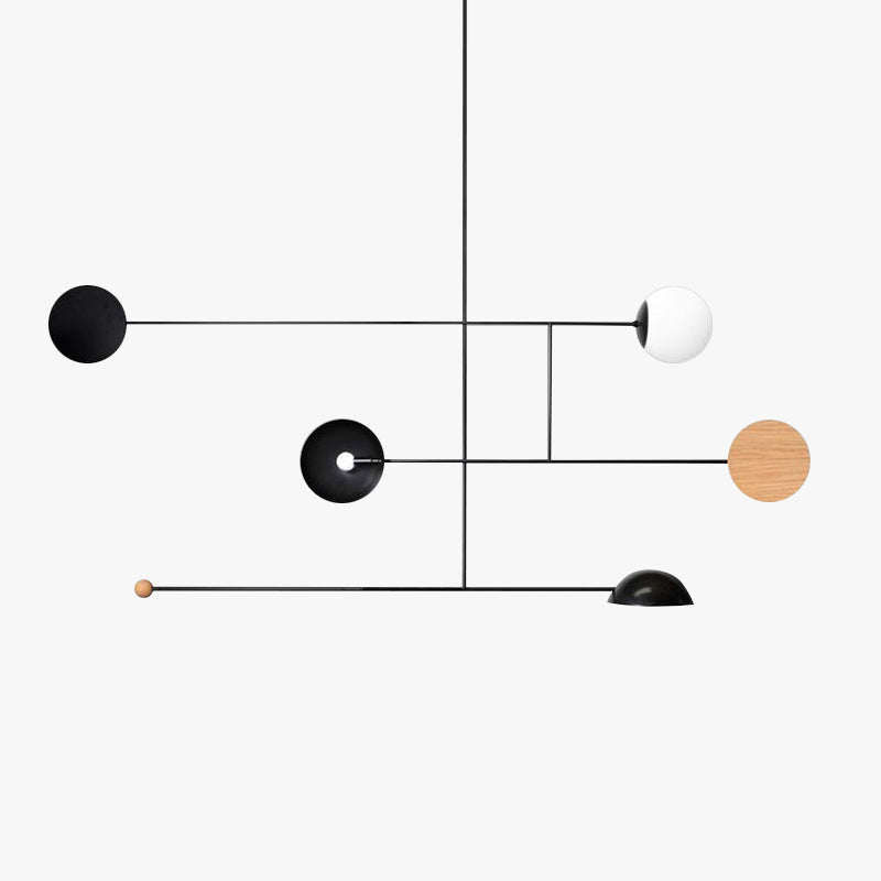 Avi Diseña Lineal Multiple Metal Lámpara Colgante Negra