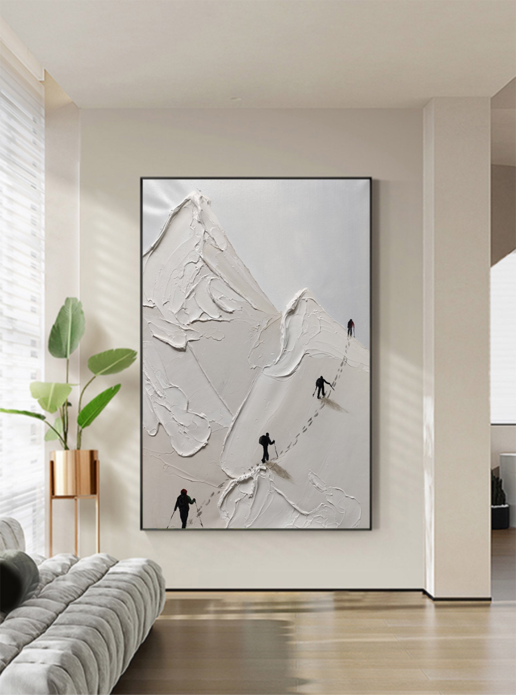 Skier Mural con Textura de Yeso - Letslighting