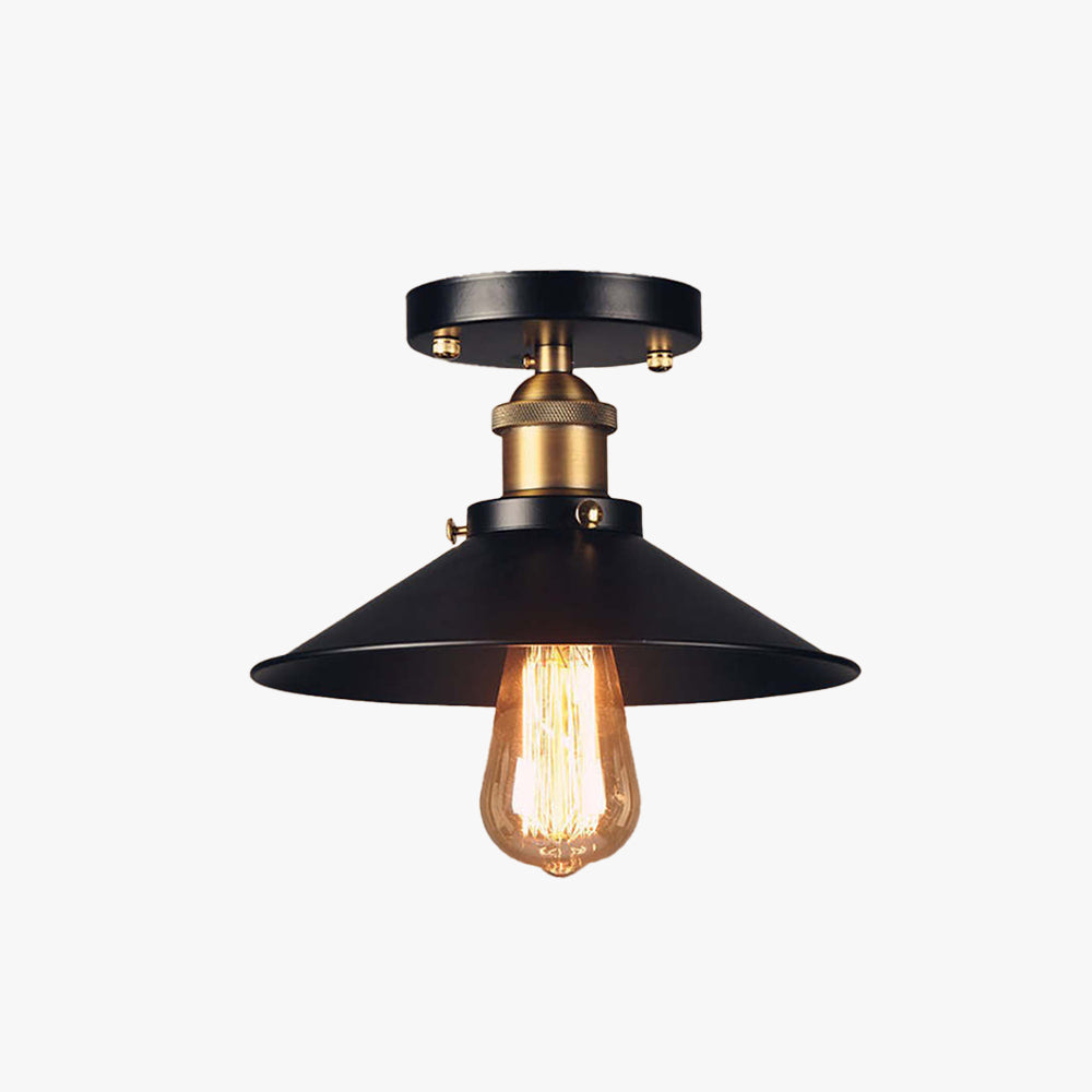 Silva Vintage Cúpula Metal LED Lámpara de Techo Negra